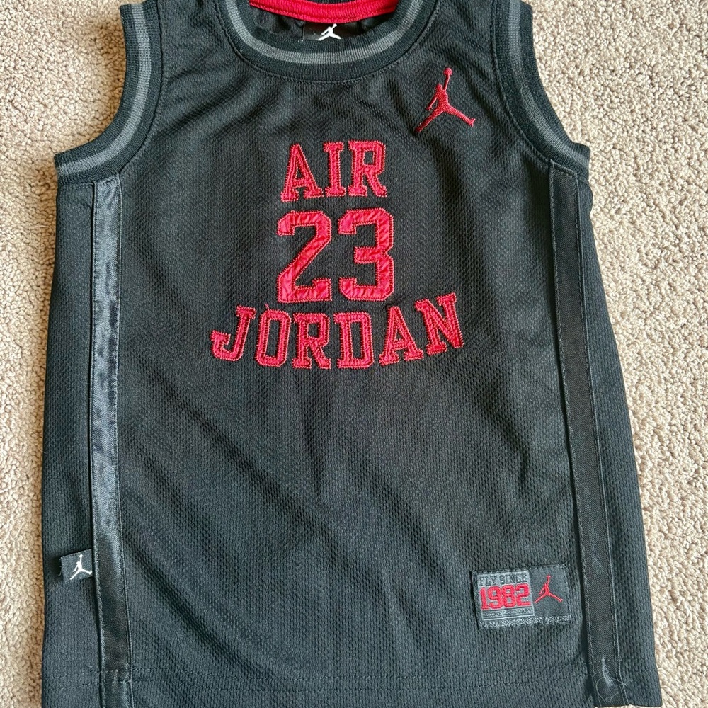 Jordan Black and Red Basketball Jersey